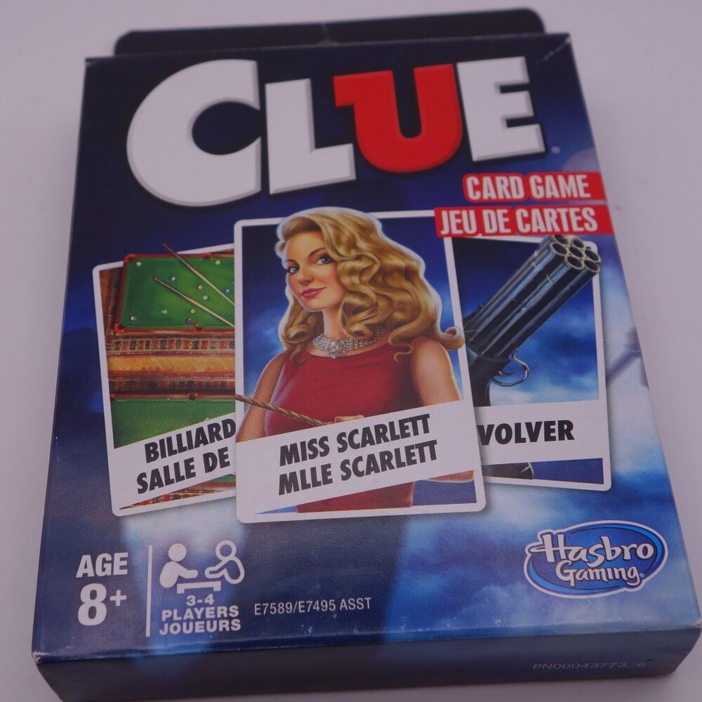 Hasbro Clue Card Game 8+ 3-4 Players Brand New Cards Still in Factory Plastic!